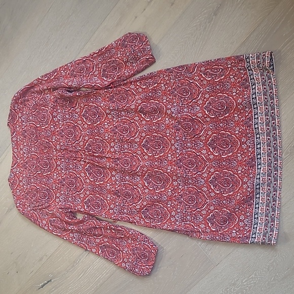 Lucky Brand Mitchell Border Print Dress Women's sz M Country/Boho Floral Dress - Picture 4 of 9